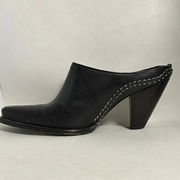 Charlie 1 Horse Black Leather Western Mules – Women’s Size 6 - EUC - Picture 5 of 13